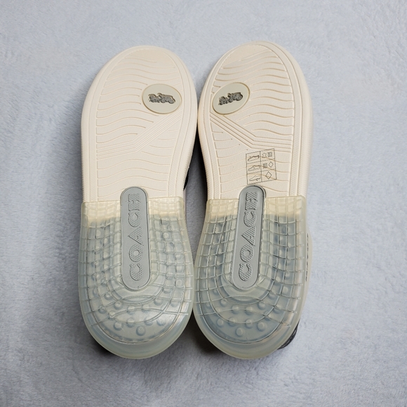 Coach Citysole Court Black & White Suede Leather Low Top Sneakers - Picture 11 of 13